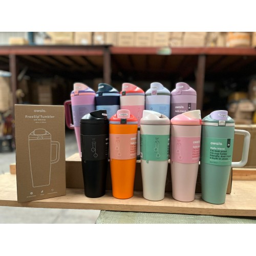Termo Owala 40oz con asa, colores variados. Venta por mayoreo 