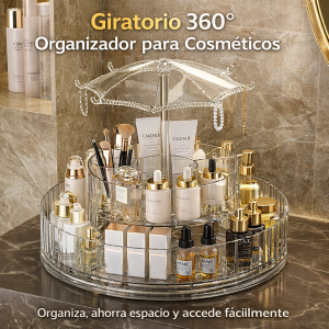 Organizador giratorio 360° para cosméticos de doble nivel venta por mayoreo P-11474