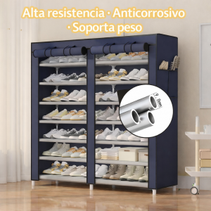 Zapatera organizadora de gran capacidad con cubierta y múltiples niveles venta por mayoreo P-11522