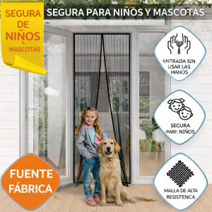 Cortina Magnética para Puerta con Malla Reforzada Anti Mosquitos de 2.10 m - Por Mayoreo - P-11538