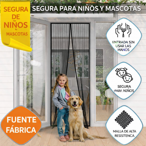 Cortina Magnética para Puerta con Malla Reforzada Anti Mosquitos de 2.10 m - Por Mayoreo - P-11538
