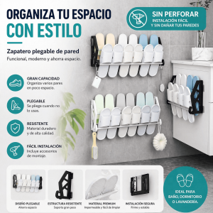 Zapatero Plegable de Pared Multifuncional Organizador de Calzado por Mayoreo