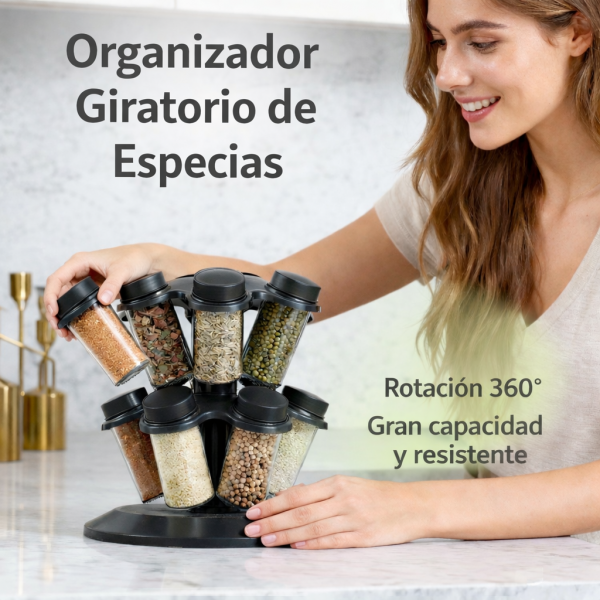 Organizador Giratorio de Especias para Cocina Mayoreo – P-12193
