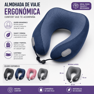 Almohada Ergonómica para Viaje de Memory Foam por Mayoreo