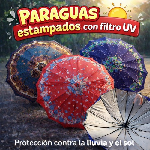Paraguas estampados con filtro para mayoreo PAR-ESTAMP