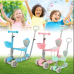 Patín scooter infantil premium 3 en 1 con asiento desmontable, canastilla y manubrio ajustable, diseño plegable, ideal para niños pequeños. Colores azul, rosa y verde. Venta por mayoreo 