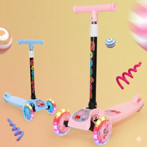 Patín Scooter para niños con luces LED plegable y ajustable. Venta por mayoreo PAT2