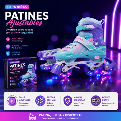 Patines de 4 Ruedas con Luces P-12976