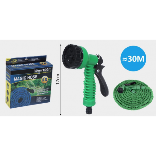 Manguera para jardin expandible hasta 30 metros, varios modos de aspersión totalmente ajustable desde la pistola. Manguera para jardin expandible hasta 30 metros, varios modos de aspersión totalmente ajustable desde la pistola.