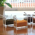 Caja con 4 especieros de condimentos transparente multifuncionales para cocina MAYOREO 10137