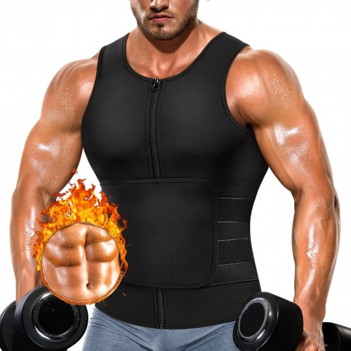 Faja chaleco con cremallera frontal y cinturón ajustable para mayor compresión. Ayuda a sudar más, moldear la figura y mejorar el rendimiento en entrenamientos. Ideal para uso deportivo o diario. PM4834