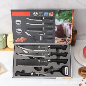 Set de cuchillos de cocina de 6 piezas. Acero inoxidable, mango ergonómico y presentación tipo regalo. Mod. 238A Ideal para uso profesional o doméstico. Venta al por mayor