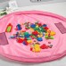 Tapete organizador de juguetes con cierre tipo bolsa, funciona como área de juego y bolsa de almacenamiento. Venta por mayoreo PMY-15902