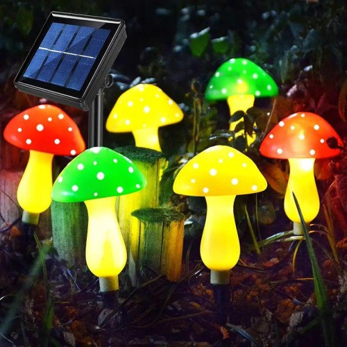 Juego de 3 lámparas decorativa de hongo ideales para jardín, patio o exterior. Venta por mayoreo PMY-16321