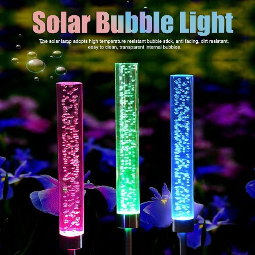 Juego de lámparas solares decorativas con diseño acrílico tipo burbuja. Ideales para iluminar jardines, patios y senderos con un efecto moderno y elegante. Venta por mayoreo PMY-16323