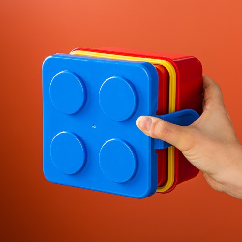 Juego de lonchera estilo bloques de construcción con botella de agua para niños, Venta por mayoreo PMY-16615