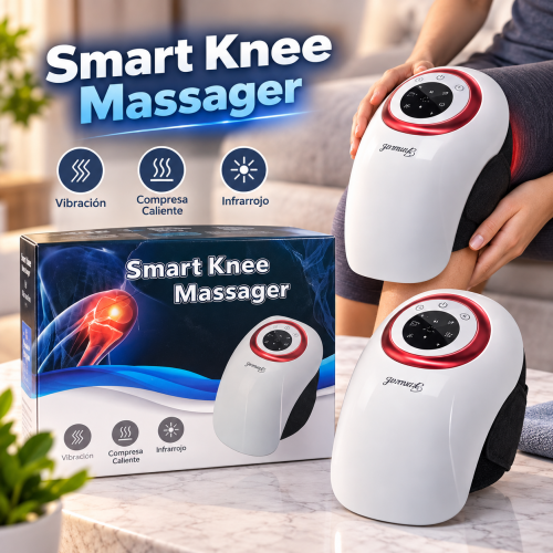 Masajeador inteligente para rodilla con vibración, compresa caliente e infrarrojo, ideal para cuidado localizado de la rodilla. Venta por mayoreo