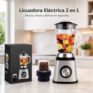 Licuadora Eléctrica 2 en 1 de 1.5 Litros con Molinillo por Mayoreo