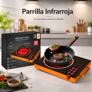Parrilla Infrarroja Eléctrica 3500W con Panel Digital por Mayoreo