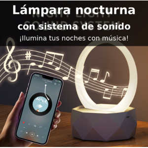 Bocina portátil con diseño moderno que integra luz nocturna LED en forma de aro. Ofrece sonido de alta calidad, conexión Bluetooth  venta al por mayor R15-BOCINA
