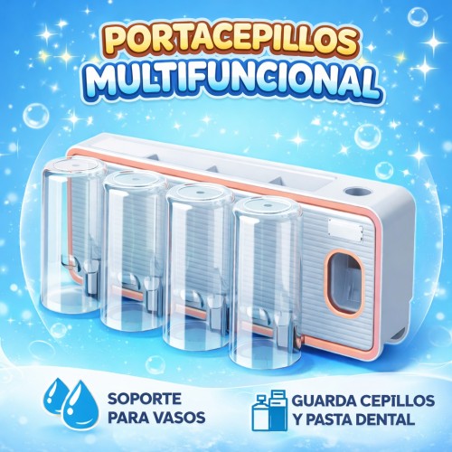Portacepillos Multifuncional de Pared con Vasos – Venta por Mayoreo RA-927
