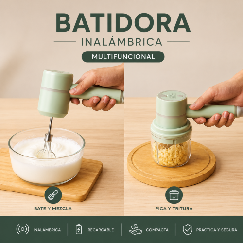Batidora y triturador eléctrico Inalámbrico 2 en 1 mezclador doméstico multifuncional recargable USB mayoreo Batidora y triturador eléctrico Inalámbrico 2 en 1 mezclador doméstico multifuncional recargable USB mayoreo