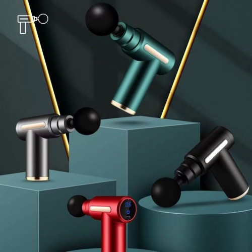 Pistola de Masaje Muscular Recargable Profesional con 4 Cabezales y 20 Velocidades por Mayoreo