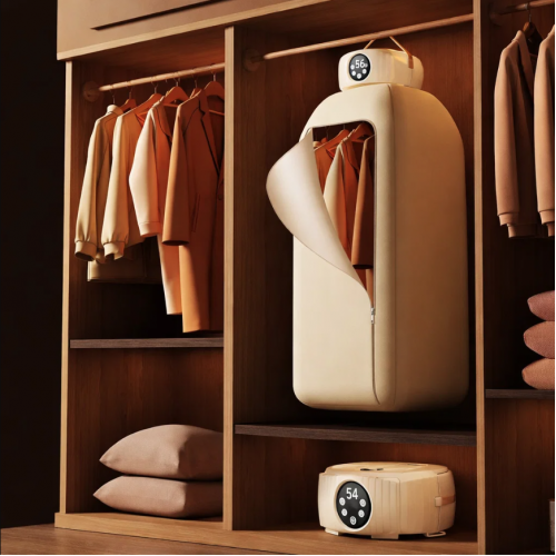 Secador de ropa portátil eléctrico para secar prendas de forma rápida y uniforme. Diseño compacto y plegable para departamentos, dormitorios, temporada de lluvias o uso diario. Venta por mayoreo RSD-405