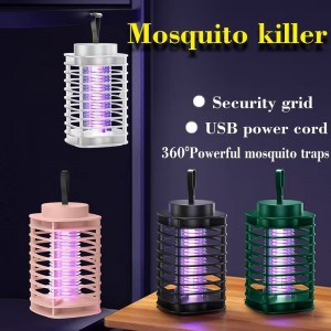 Lámpara antimosquitos eléctrica con luz UV y descarga de alto voltaje. Recargable por USB, segura, silenciosa y portátil. Perfecta para el hogar, oficina o exteriores. RSD-415