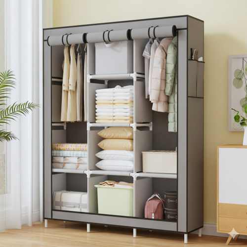 Armario organizador de tela armable 170*45*130cm Ideal para almacenar ropa, zapatos y accesorios Venta al por mayor RSD-426