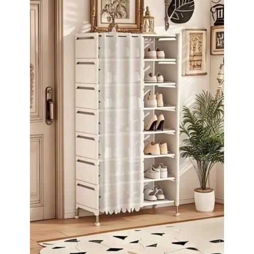 Zapatero organizador de 8 niveles con cortina, armario portátil para calzado, venta por mayoreo RSD-440-1