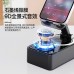 Soporte plegable para celular con bocina integrada Bluetooth. Diseño portátil, compacto y multifuncional, ideal para ver videos, escuchar música y videollamadas