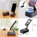 Soporte plegable para celular con bocina integrada Bluetooth. Diseño portátil, compacto y multifuncional, ideal para ver videos, escuchar música y videollamadas