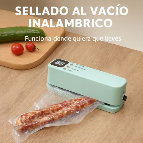 Mini máquina de sellado al vacío con pantalla digital y temporizador. Ideal para conservar alimentos frescos, prolongar su duración y ahorrar espacio. Venta por mayoreo 