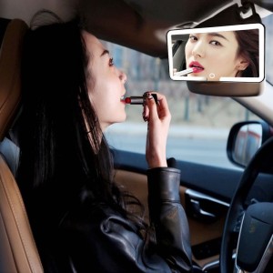 Espejo de tocador para automóvil con luz LED para visera solar universal, espejo de tocador del lado del pasajero, ideal para maquillaje y cuidado personal dentro del automóvil. Venta por mayoreo RSD-466