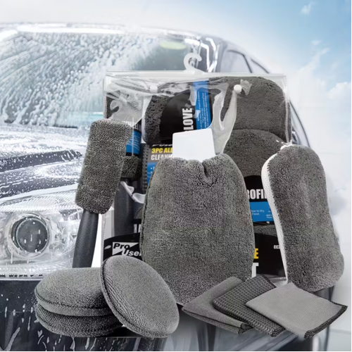 Juego de lavado para autos de 9 piezas, ideal para limpieza interior y exterior del automóvil. Venta por mayoreo RSD-470 