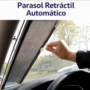 Parasol retráctil para auto medida 50x125 cm, ideal para bloquear rayos solares, reducir calor y proteger el tablero y asientos, enrollable y reutilizable para parabrisas y ventanas. Venta por mayoreo RSD-471