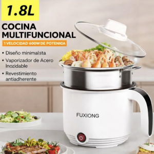 Olla vaporizadora eléctrica de 1.8L ideal para cocinar alimentos de forma práctica. Diseño compacto y funcional. Venta por mayoreo RSD-490