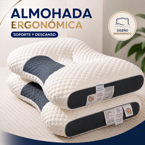 Almohada ergonómica 750g. Ideal para descanso durante el sueño. Venta por mayoreo