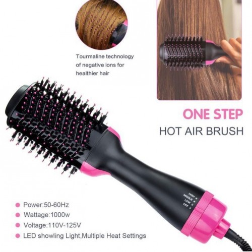 Cepillo secador de cabello 2 en 1 que seca y alisa, tecnología de aire caliente para un peinado rápido, suave y con volumen. Ideal para todo tipo de cabello. Venta por mayoreo RSD-65