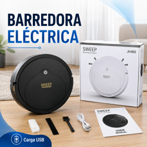 Robot barredor eléctrico redondo, ideal para limpieza doméstica. Venta por mayoreo