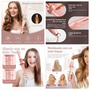 Rizador de cabello automático fácil de usar para crear ondas y rizos. Diseño portátil ideal para uso diario. Venta por mayoreo