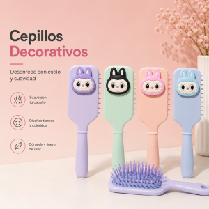 Cepillo Plano con Diseño de Conejito precio por paq de 12pzs