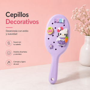 Cepillo Desenredante Decorativo precio por paq de 12pzs