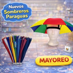 Sombrero Paraguas Multicolor Manos Libres por Mayoreo S-4G