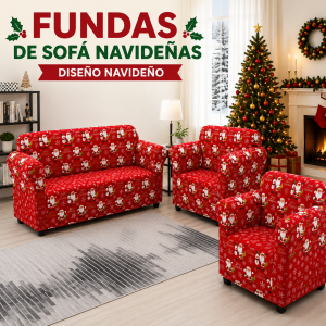 Juego de fundas navideñas para sofá para muebles de 1, 2 y 3 plazas. Venta por mayoreo
