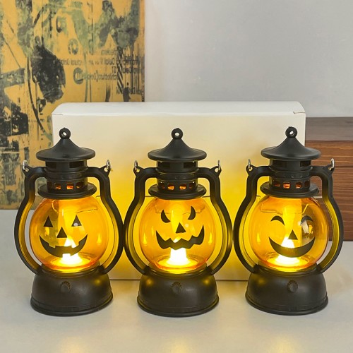 Linterna LED con diseño de calabaza estilo Halloween, 4 modelos variados ,decorativos para halloween. Venta por mayoreo SD-2533