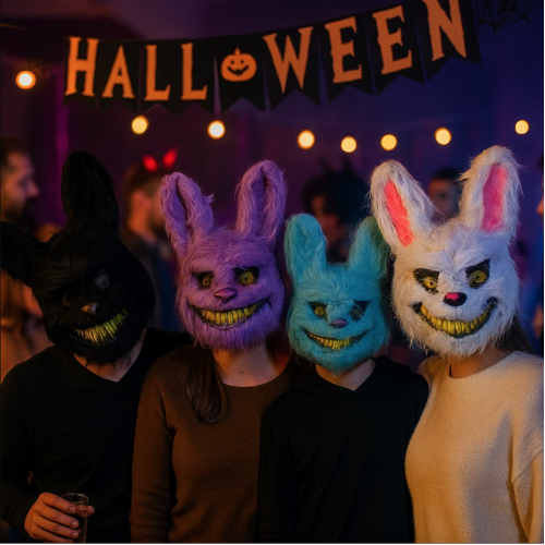 Máscara de conejito terrorífica estilo Halloween, varios colores. Venta por mayoreo SD-2535