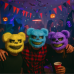 Máscara de oso terrorífica para Halloween, varios colores, para disfraces, fiestas, cosplay. Venta por mayoreo SD-2536