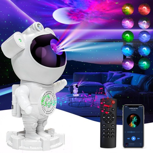 Proyector de astronauta con bocina bluetooth láser conexión a corriente en tipo C, Mayoreo SD125